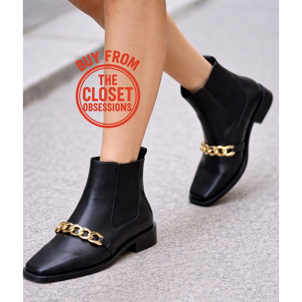 ZARA Black US 8 Square Toe Boots NWT LAST ONE!!! - Picture 2 of 16